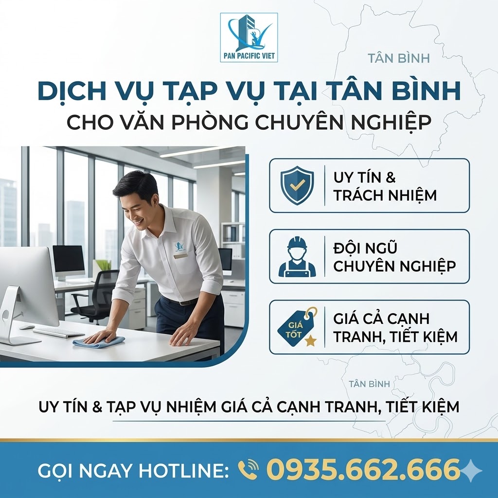 Dịch Vụ Tạp Vụ Tại Tân Bình Cho Văn Phòng Chuyên Nghiệp, Uy Tín, Giá Tốt